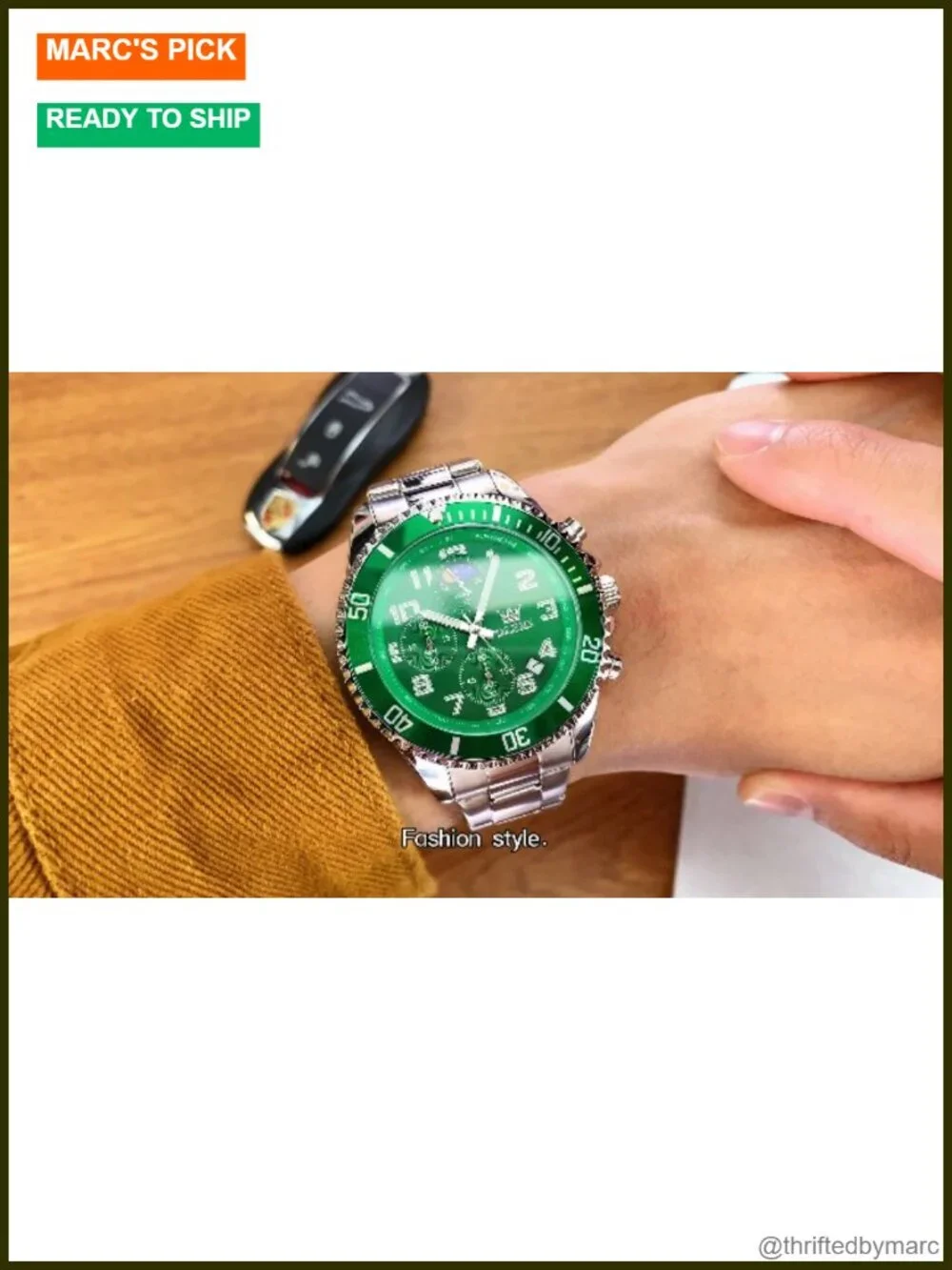 Chronograph Luxury Dress Moon Phase Two Tone Stainless Steel Waterproof